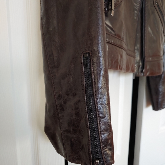 Laundry by Shelli Segal  brown leather jacket - Picture 3 of 6